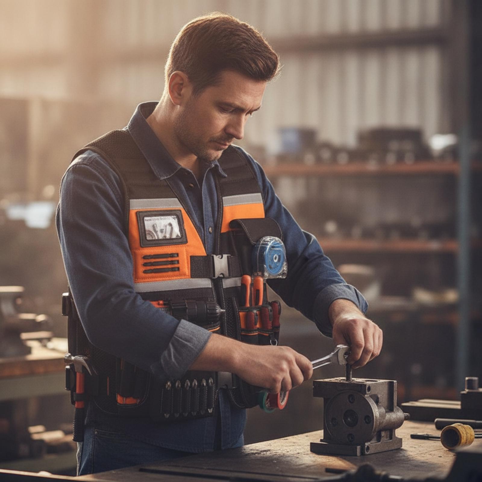 Hand Tools In Workshop - Gilet multiuso con strumenti, resistente e