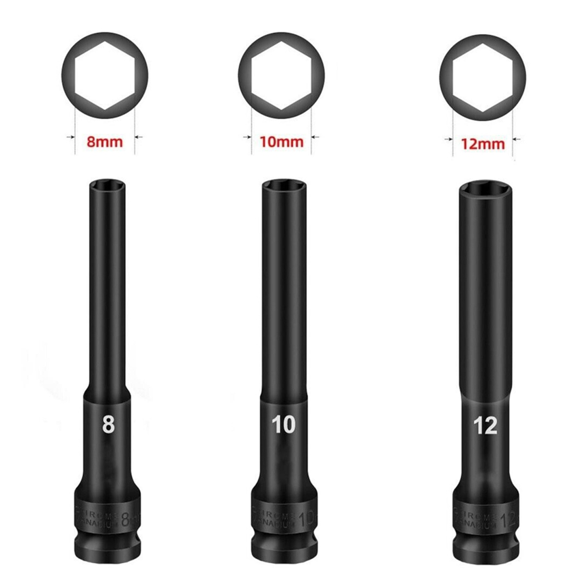Socket Wrench - A002 3PCS 1/2 Drive Chiave a