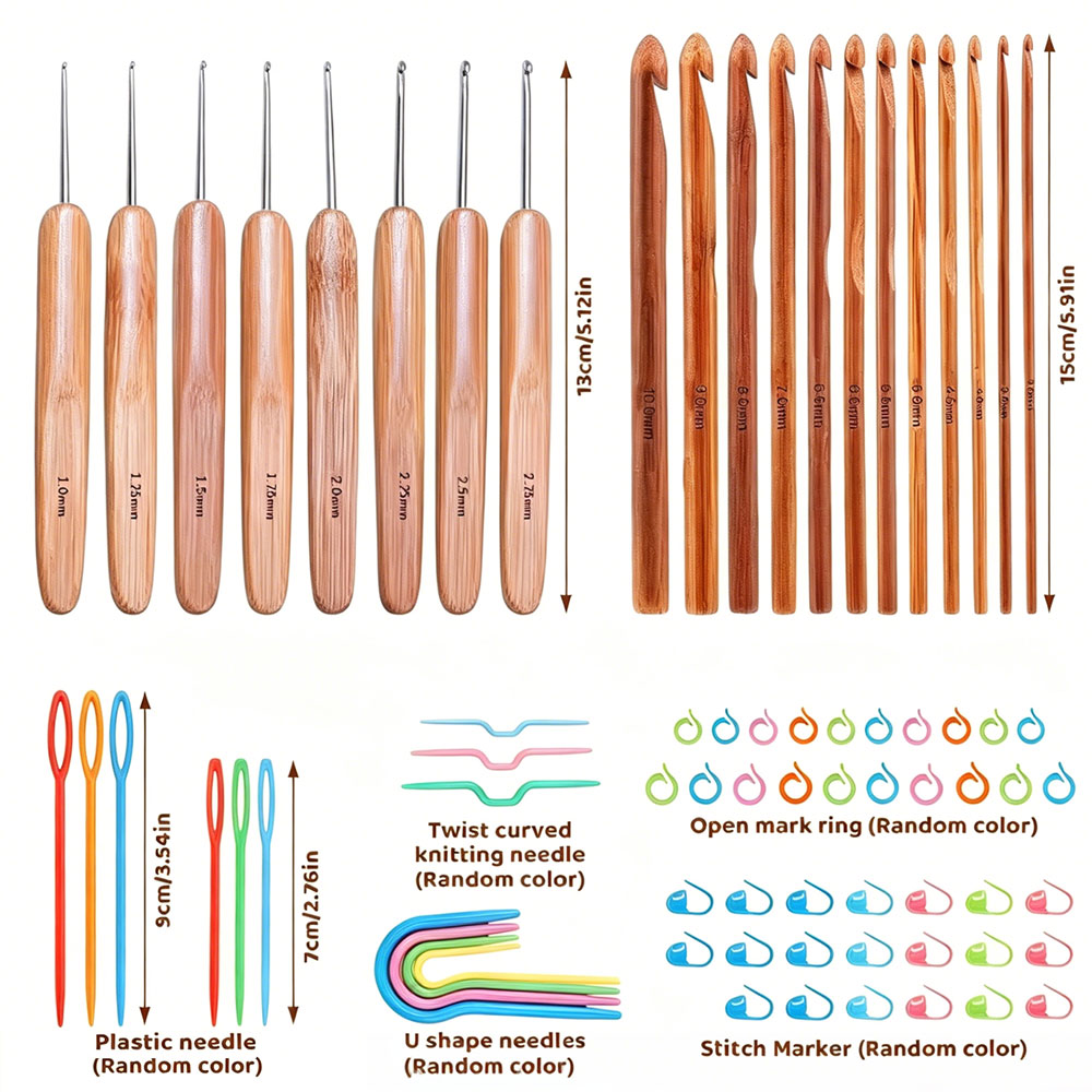 Set di 74 uncinetti in bambù p - Tool Set recensione e prezzo